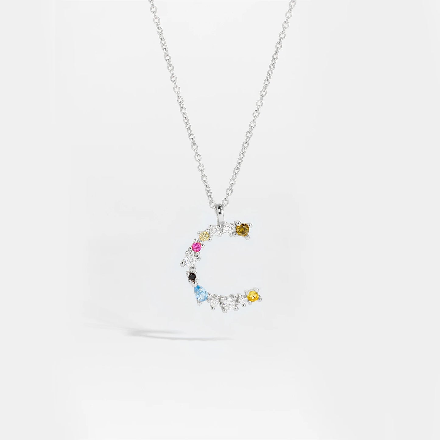 Gilded Grace Monogram Necklace Silver C