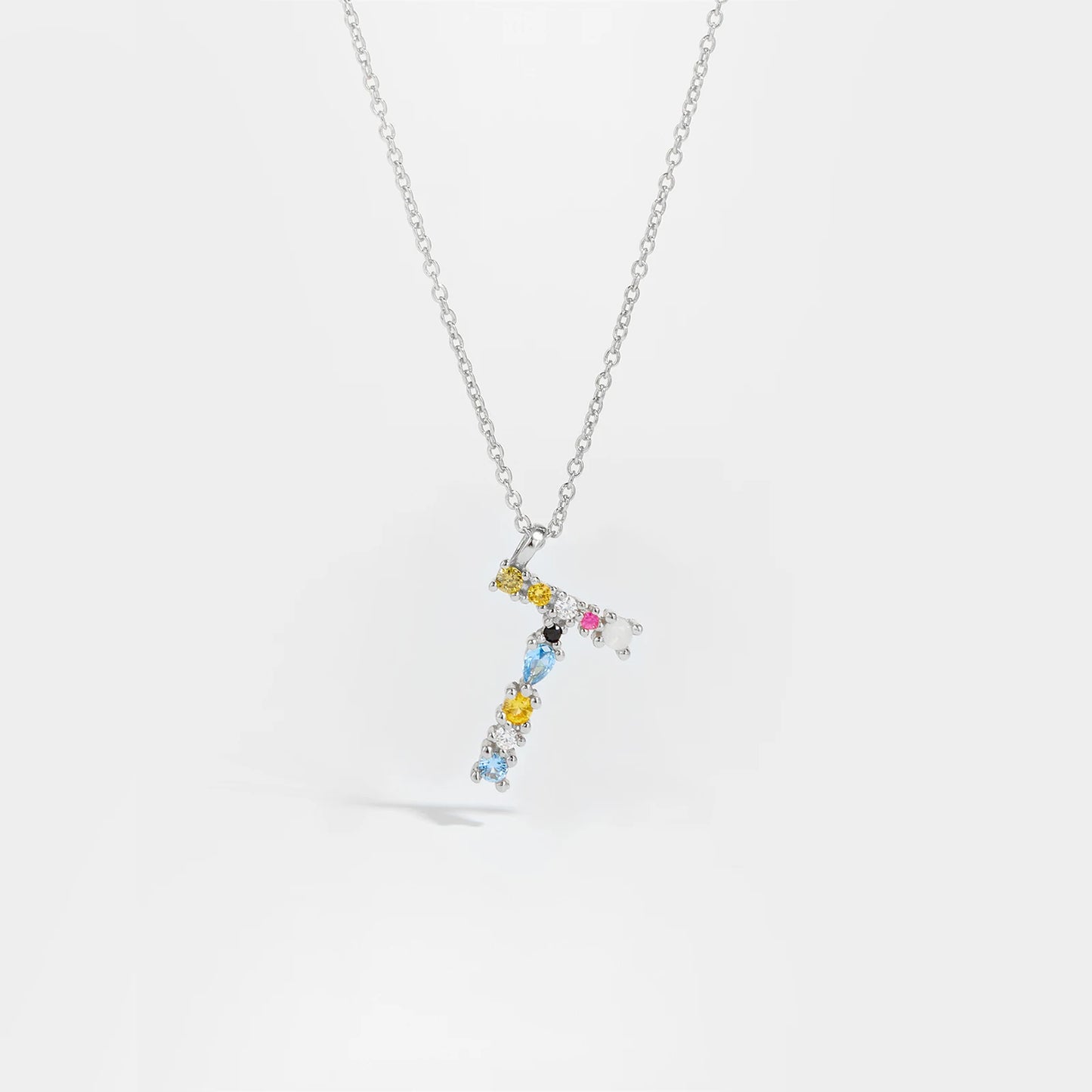 Gilded Grace Monogram Necklace Silver T