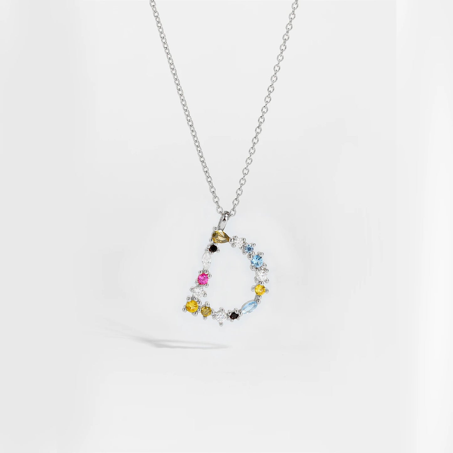 Gilded Grace Monogram Necklace Silver D