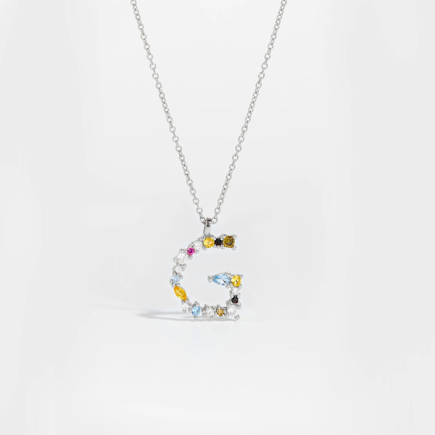 Gilded Grace Monogram Necklace Silver G