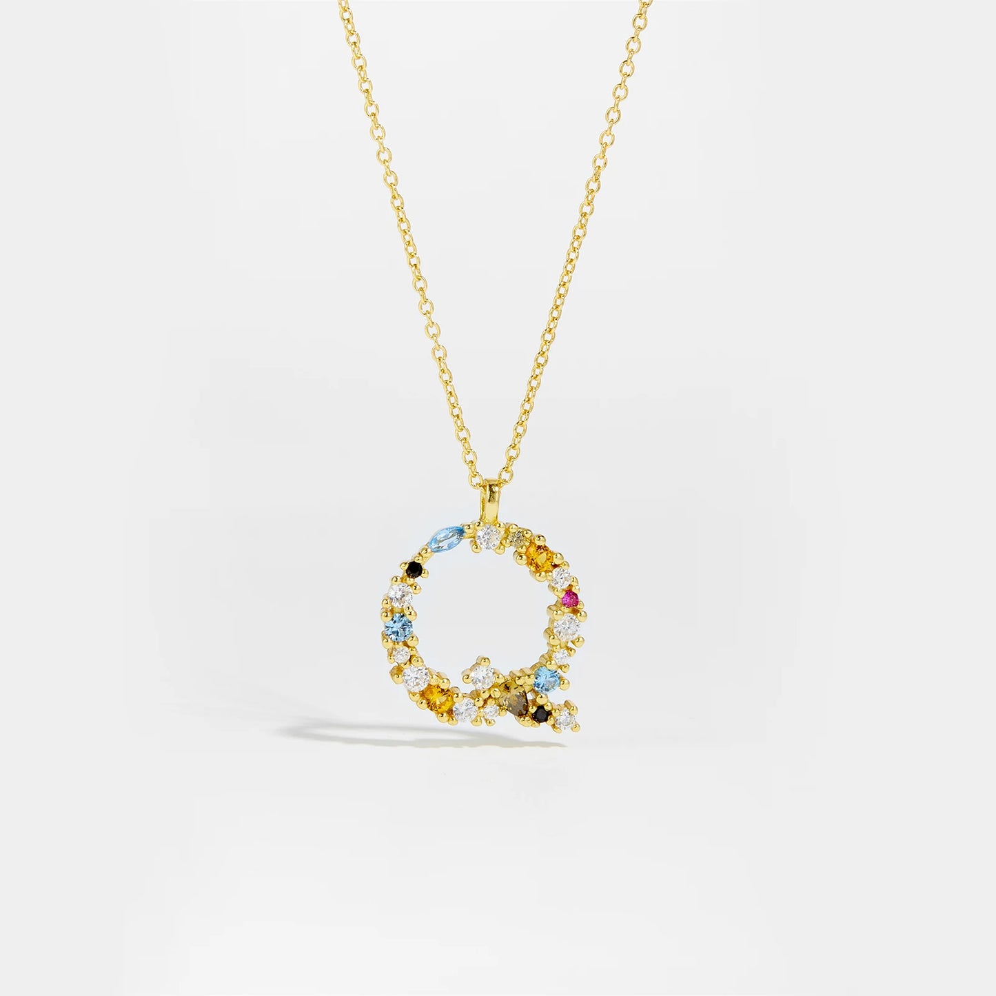 Gilded Grace Monogram Necklace Gold Q