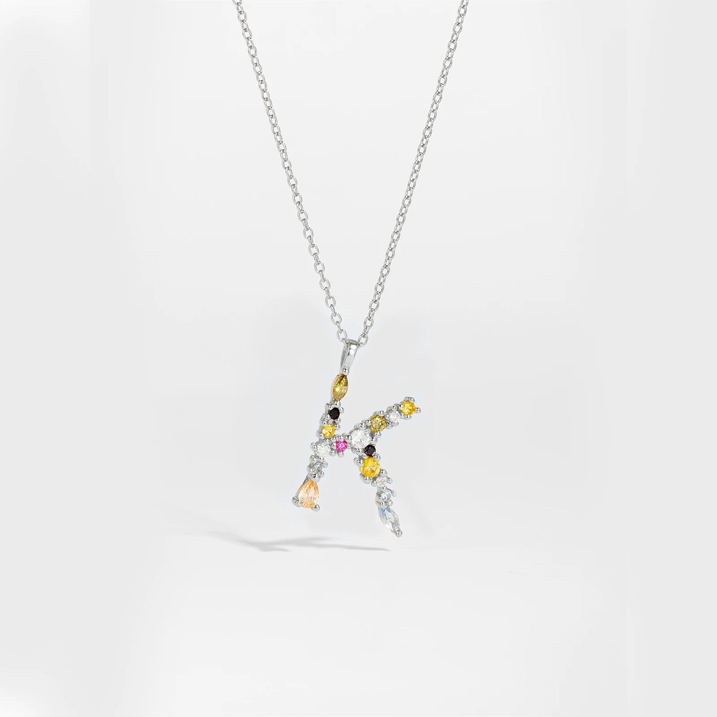 Gilded Grace Monogram Necklace Silver K
