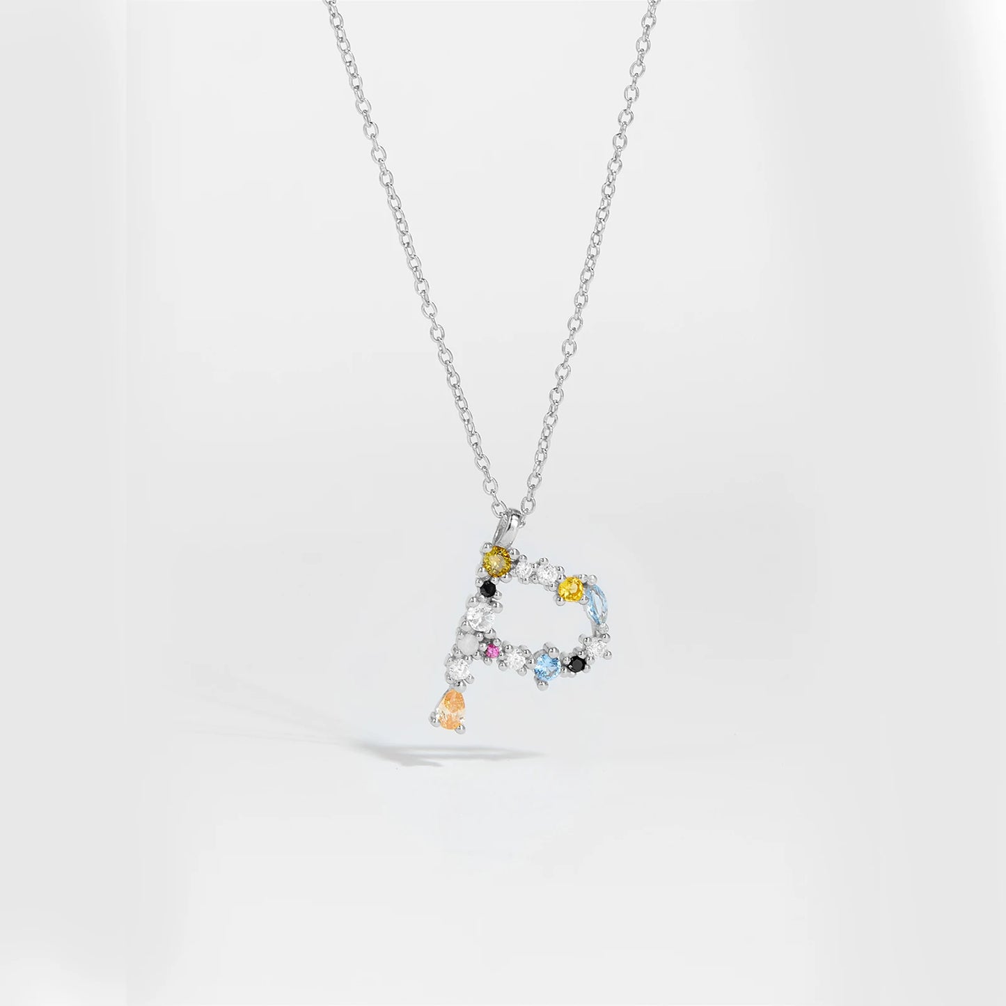 Gilded Grace Monogram Necklace Silver P