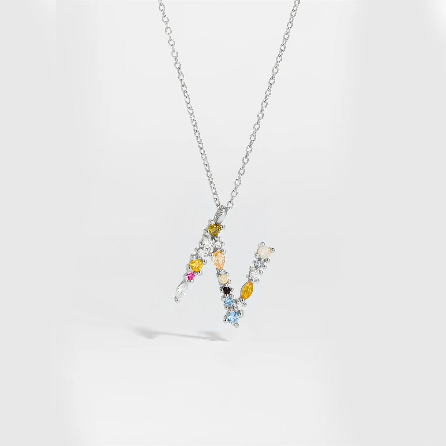 Gilded Grace Monogram Necklace Silver N