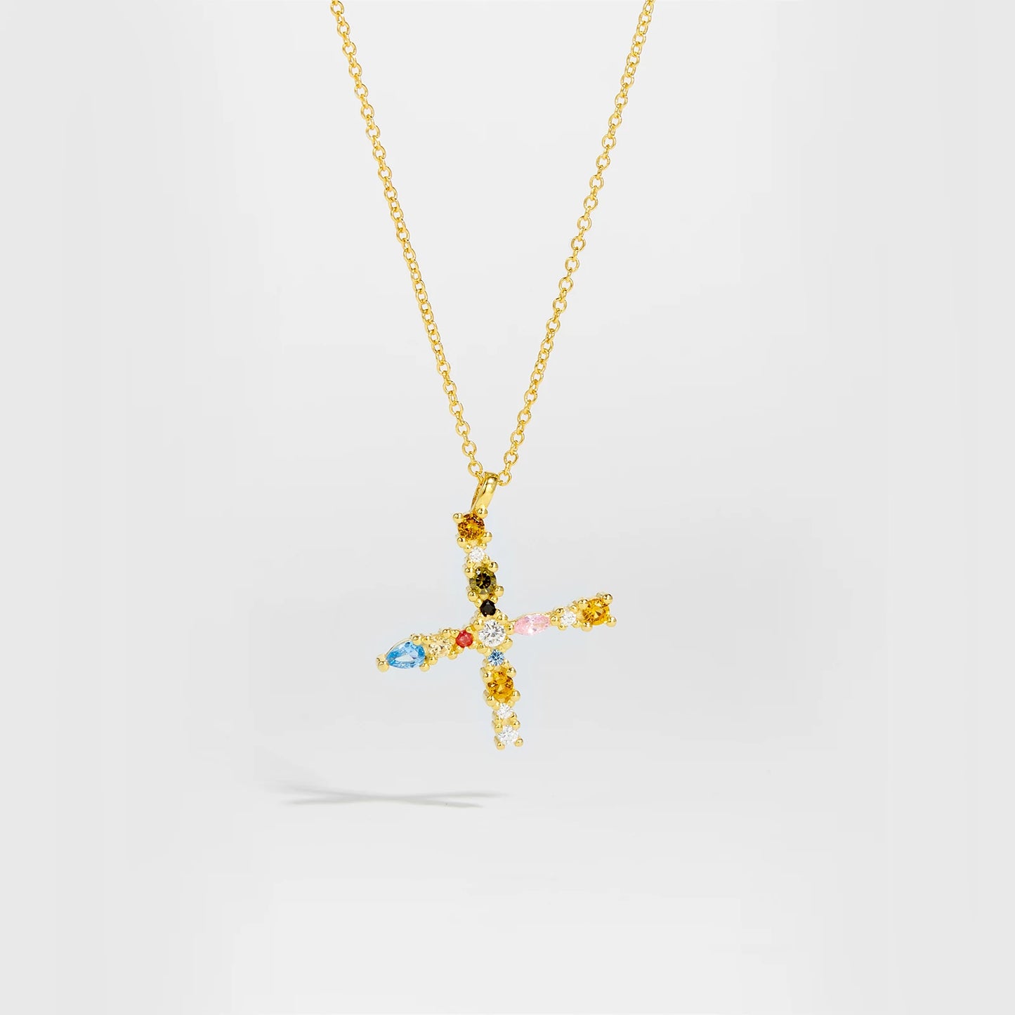 Gilded Grace Monogram Necklace Gold X