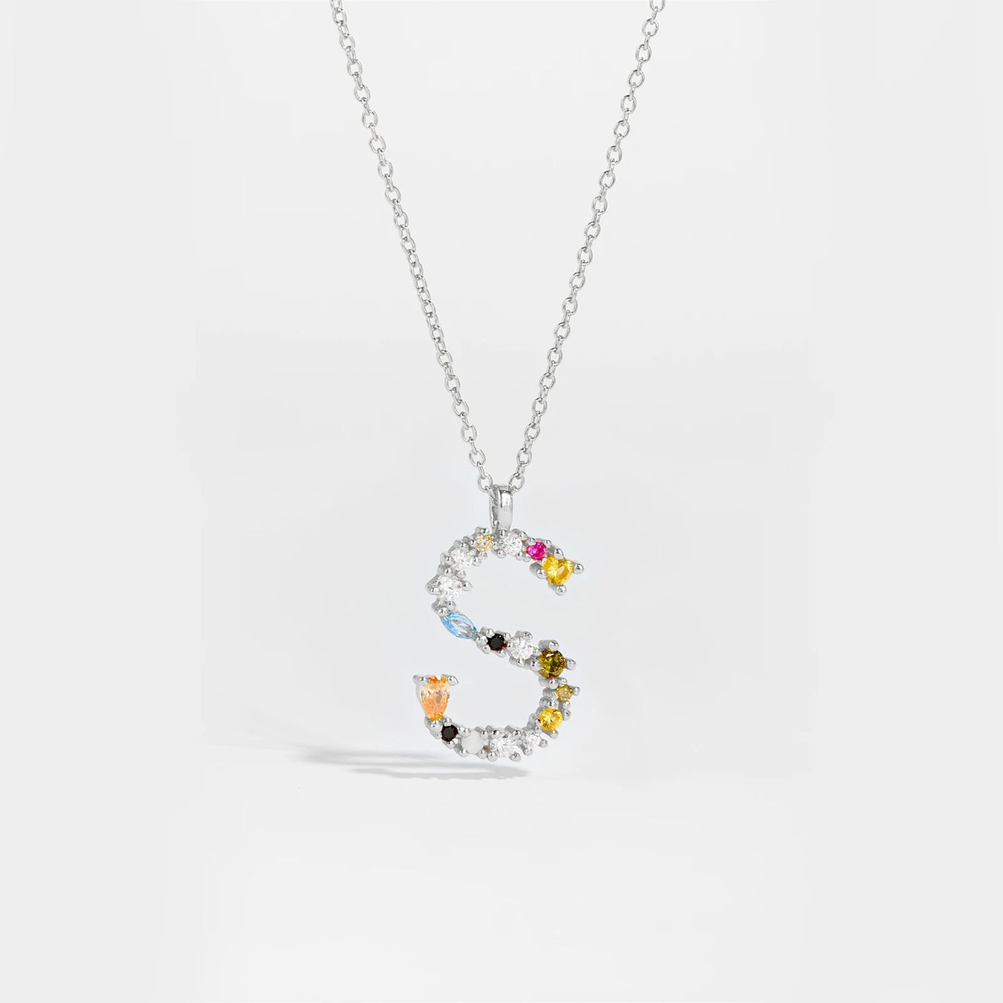 Gilded Grace Monogram Necklace Silver S