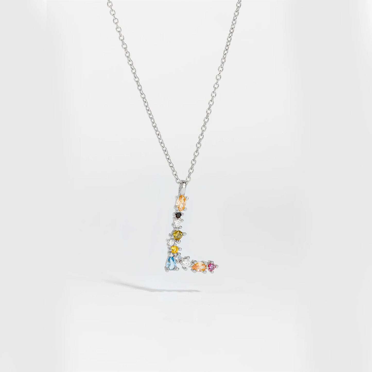 Gilded Grace Monogram Necklace Silver L