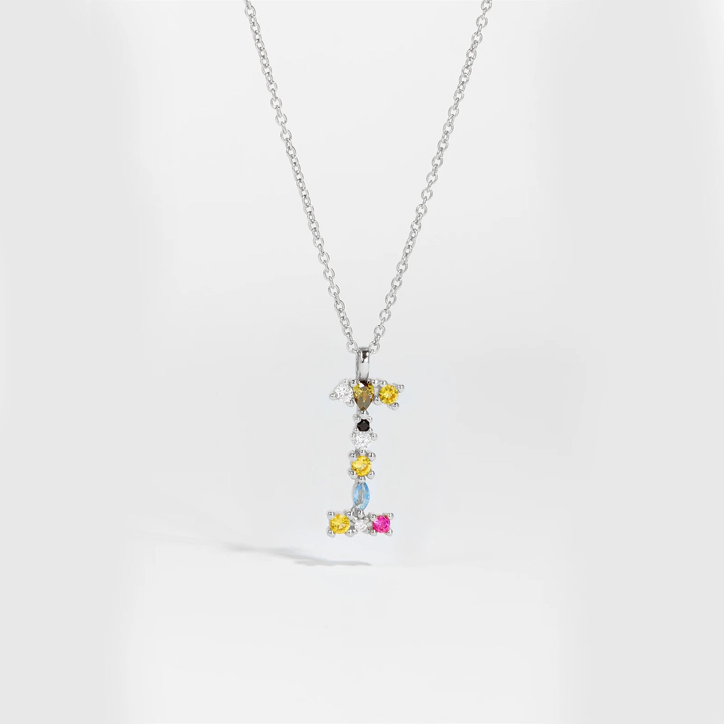 Gilded Grace Monogram Necklace Silver I