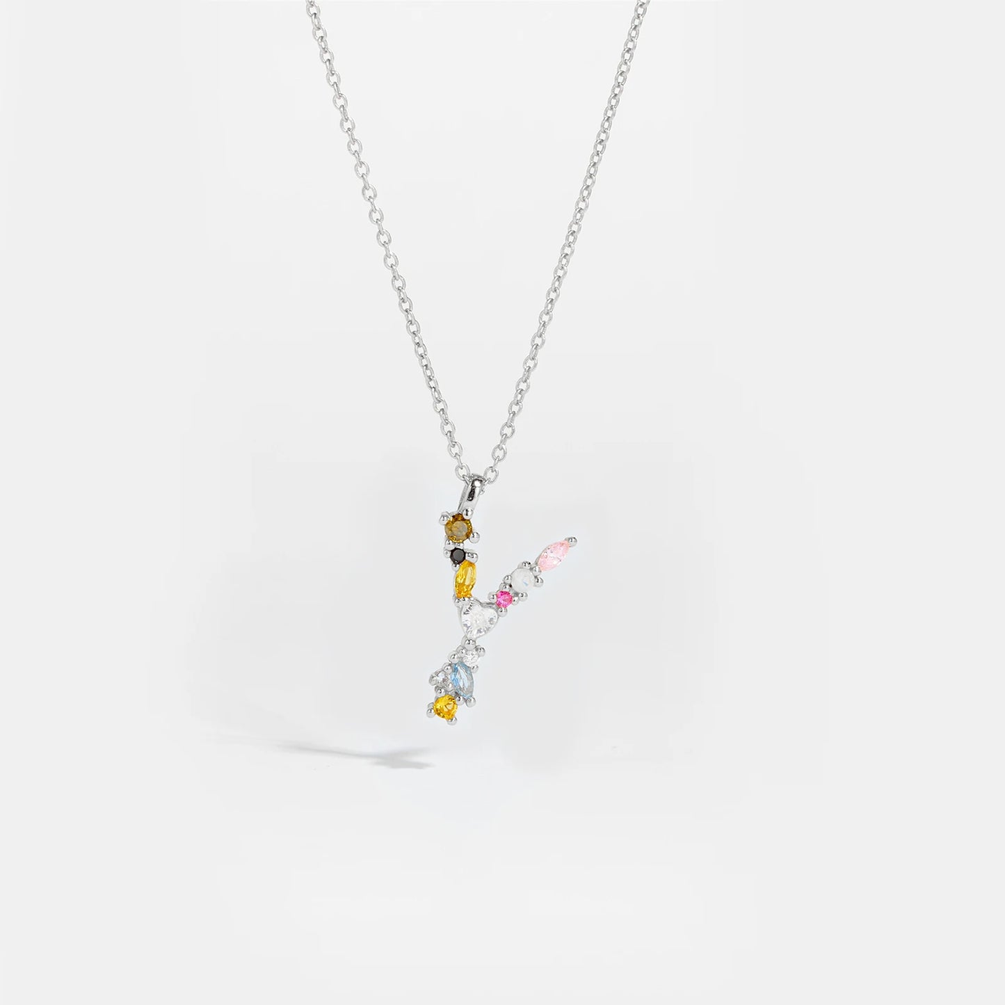 Gilded Grace Monogram Necklace Silver Y