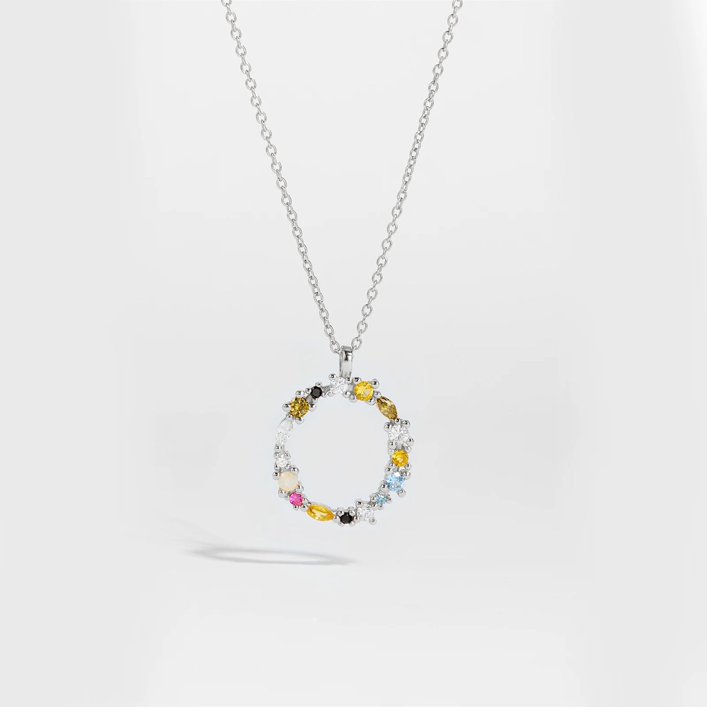 Gilded Grace Monogram Necklace Silver O