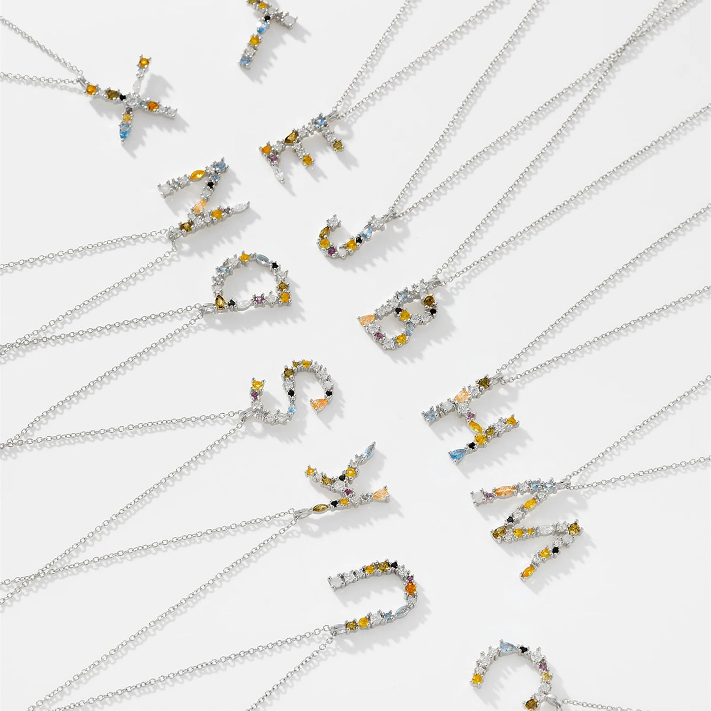 Gilded Grace Monogram Necklace Silver W