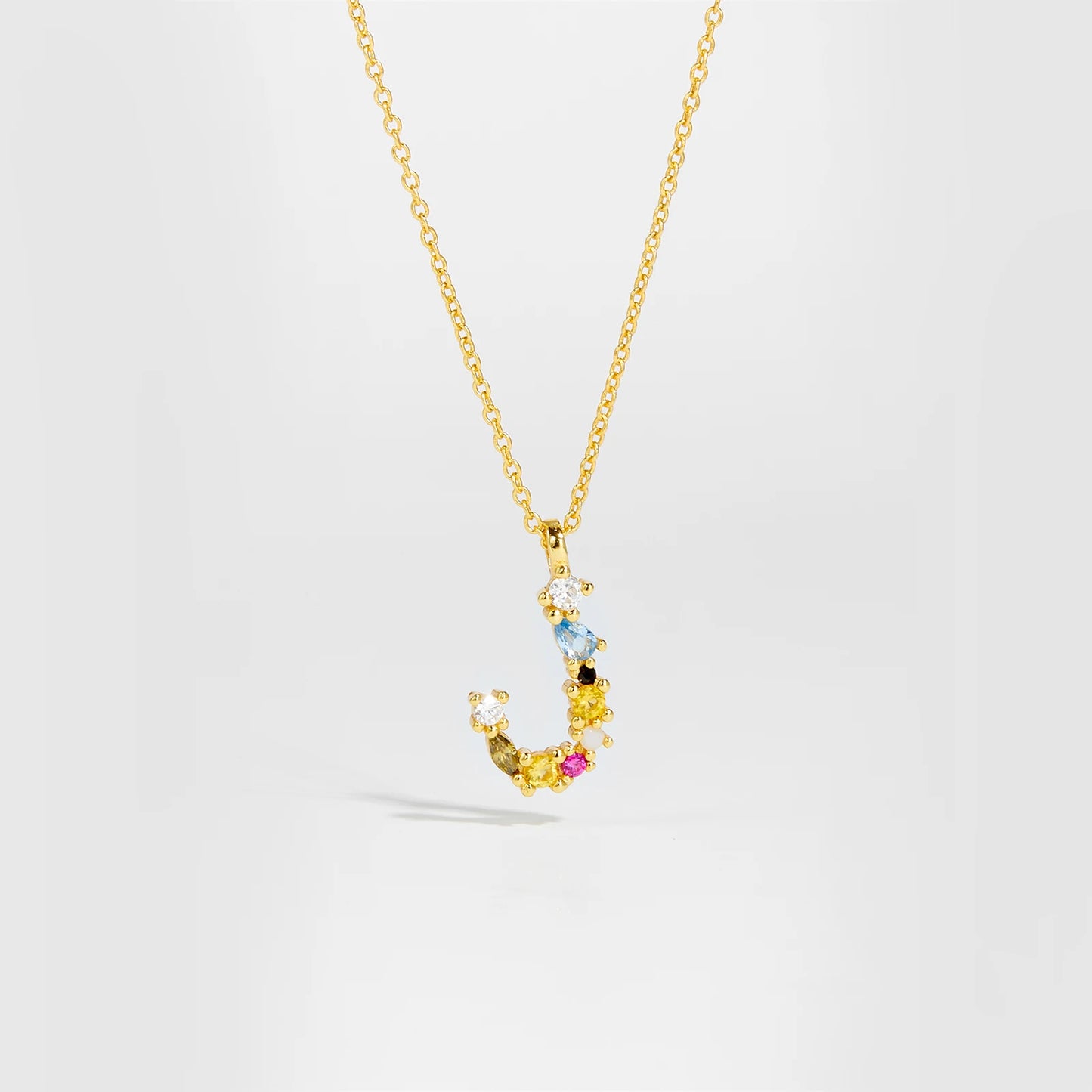 Gilded Grace Monogram Necklace Gold J