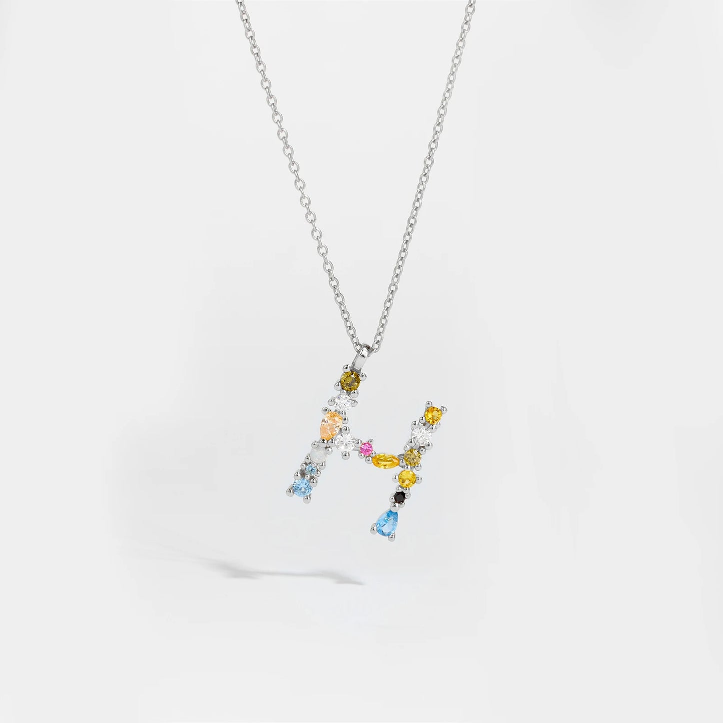 Gilded Grace Monogram Necklace Silver H