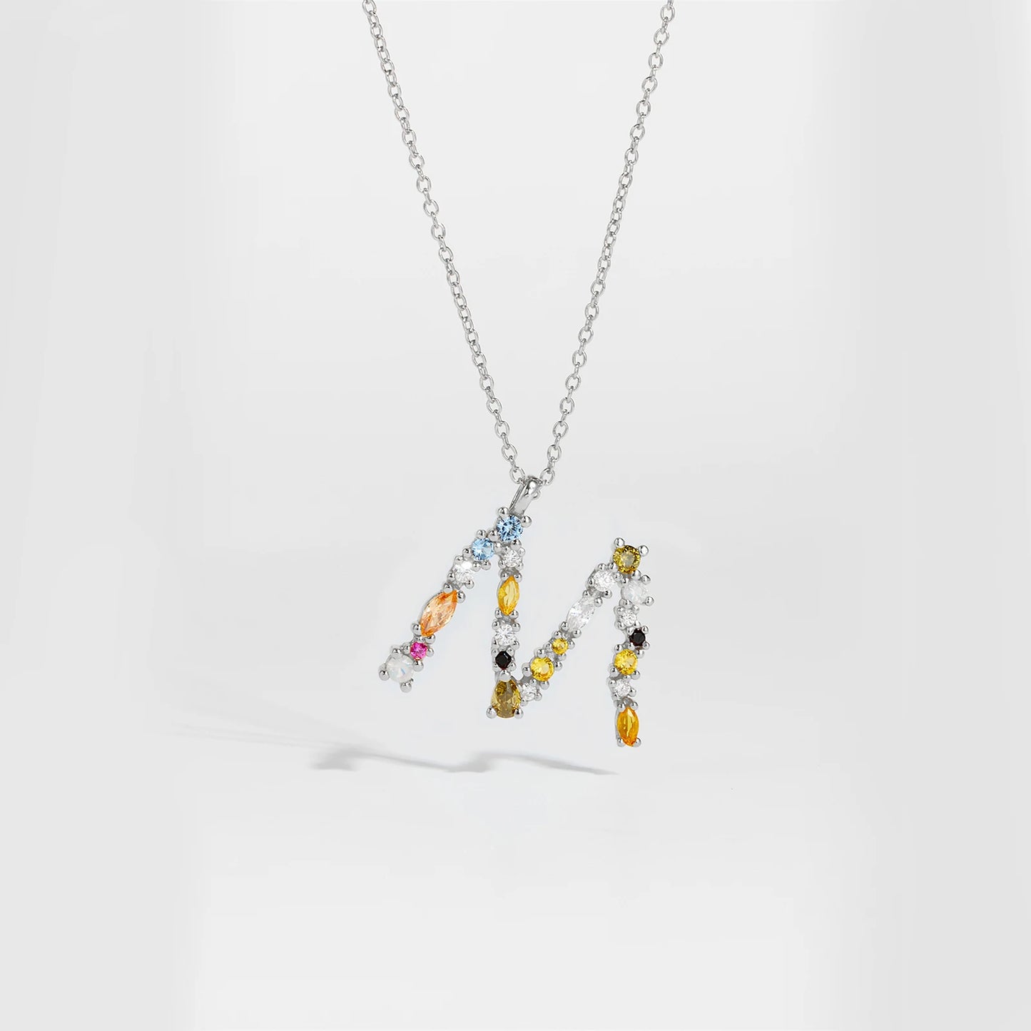 Gilded Grace Monogram Necklace Silver M