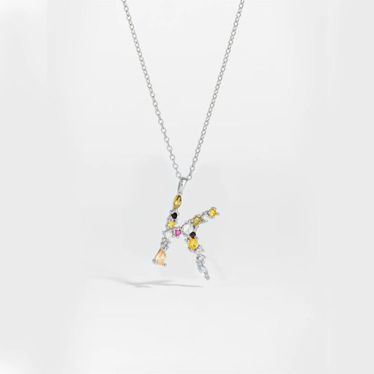 Gilded Grace Monogram Necklace Silver K