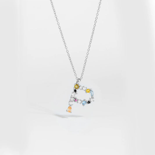 Gilded Grace Monogram Necklace Silver P