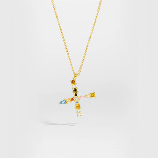 Gilded Grace Monogram Necklace Gold X